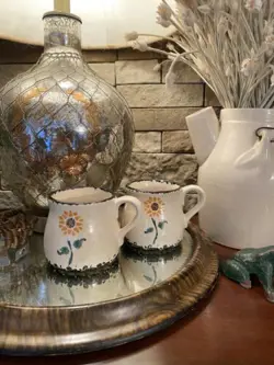 STONEWARE SUNFLOWER MUGS