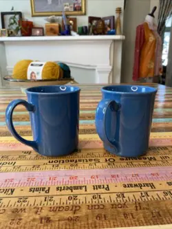 SET OF 2 VINTAGE CORELLE CORNING CORNFLOWER BLUE COFFEE CUPS MUGS