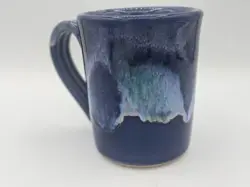 VINTAGE DK CLAY POTTERY CERAMIC MUG, DRIP GLAZE, ART POTTERY