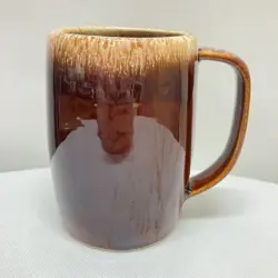 VTG HULL POTTERY BROWN DRIP GLAZE BEER STEIN COFFEE CUP MUG REPLACEMENT 16OZ