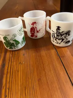 SET FIRE KING MUGS ROBIN HOOD WYATT EARP HOPALONG CASSIDY VINTAGE