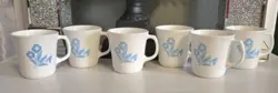 6 VINTAGE 1960'S CORELLE BY CORNING BLUE CORNFLOWER CORNSILK COFFEE MUG CUP 9 OZ