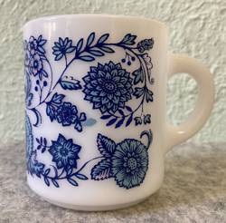 GLASS BLUE FLORAL