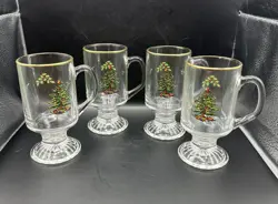 VINTAGE SPODE CHRISTMAS TREE, SET OF 4 BOXED IRISH COFFEE MUGS OR BLOODY MARY