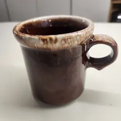 VINTAGE MCCOY POTTERY USA 1412  BROWN DRIP GLAZE COFFEE MUG CUP