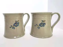 VTG JUGTOWN WARE STUDIO ART POTTERY COFFEE MUG 1985-A PAIR   