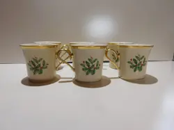 VINTAGE LENOX HOLIDAY DIMENSION  6 MUGS 3 1/2