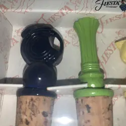 FIESTAWARE FIESTA BOTTLE TOPPERS RARE VTG WINE CORK STOPPER NOS WARE HOMER 1998