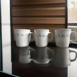 VINTAGE CORNING CORELLE COUNTRY COTTAGE COFFEE MUGS SET OF 3