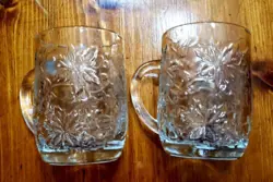 VINTAGE PRINCESS HOUSE SET OF 2 10OZS CRYSTAL FANTASIA CAPPUCCINO MUGS.5 3/8
