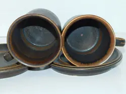CUPS SAUCERS BROWN
