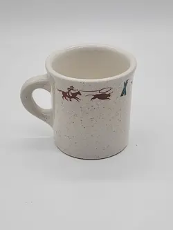 VINTAGE HOMER LAUGHLIN WESTERN COWBOY  BRANDING IRON THEME COFFEE MUG
