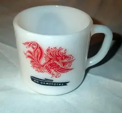 VTG FEDERAL MILK GLASS COFFEE MUG USC UNIVERSITY SOUTH CAROLINA GAMECOCKS USA