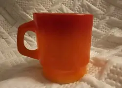 VINTAGE FIRE KING STACKABLE COFFEE CUP, ORANGE