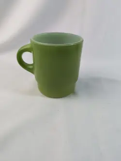 VINTAGE FIRE KING CUP GREEN ANCHOR HOCKING COFFEE MUG