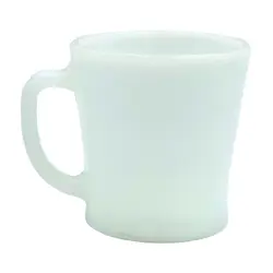 VINTAGE FIRE KING ANCHOR HOCKING MUG WHITE MILK GLASS D HANDLE #1212