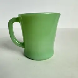 VINTAGE FIRE KING JADEITE GREEN D HANDLE MUG OVEN WARE