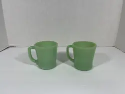 VINTAGE FIRE KING JADEITE D HANDLE COFFEE MUG GREEN