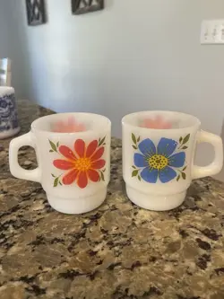VINTAGE ANCHOR HOCKING FIRE KING COFFEE MUGS