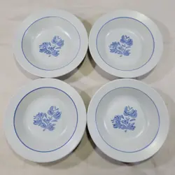PFALTZGRAFF YORKTOWNE STONEWARE 8.5 INCH RIMMED SOUP BOWLS SET OF 4 USA VINTAGE