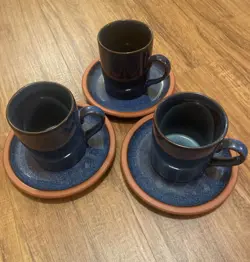 SAUCERS BLUE TERRACOTTA