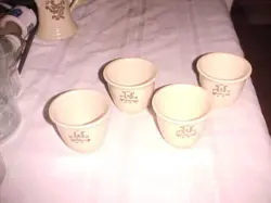 PFALTZGRAFF VILLAGE CUSTARD CUPS DESSERT BROWN STONEWARE USA 4 PIECES VINTAGE