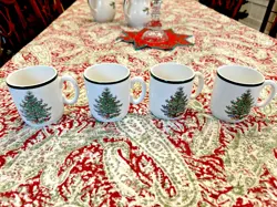 SET OF 4 VINTAGE CUTHBERTSON ORIGINAL CHRISTMAS TREE MUGS  MADE IN ENGLAND