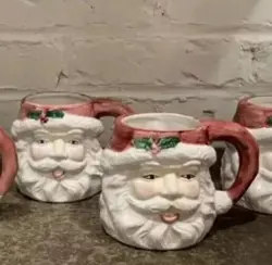 SET OF 5 VINTAGE SANTA MUGS