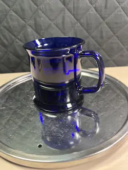 VINTAGE LIBBEY COBALT BLUE GLASS 12OZ COFFEE MUG MADE IN USA