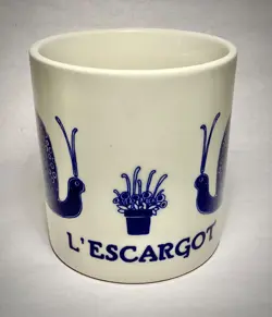 VINTAGE TAYLOR & NG MUG L'ESCARGOT SNAIL FRENCH BLUE 1979 JAPAN