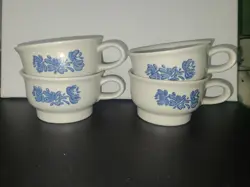 VINTAGE PFALTZGRAFF YORKTOWNE SET OF 4 COFFEE TEA SOUP CHILI MUGS CUPS USED 