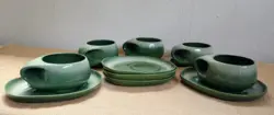 POTTERY MUGS SAUCERS