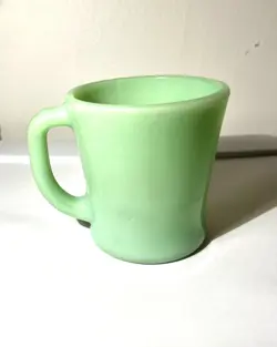 VINTAGE FIRE KING JADEITE GREEN D HANDLE OVEN WARE COFFEE MUG CUP MCM