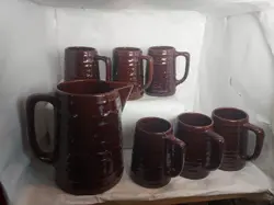 STONEWARE PITCHER 8IN&