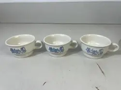 SET OF 3 PFALTZGRAFF YORKTOWNE STONEWARE SOUP MUGS HANDLE BOWL 7-1 VINTAGE