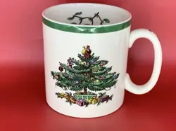 VINTAGE SPODE CHRISTMAS TREE COFFEE MUG 10OZ MADE IN ENGLAND PRISTINE