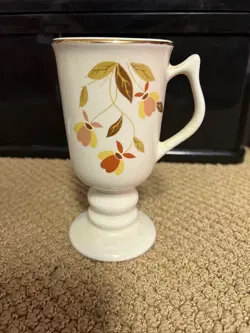 VTG. HALLS SUPERIOR QUALITY KITCHENWARE AUTUMN LEAF IRISH COFFEE MUG