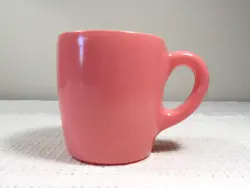 VINTAGE HAZEL ATLAS MCM PINK MILK GLASS COFFEE MUG 8 OZ.