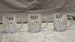 SET OF 3 VINTAGE MIKASA PARK LANE CRYSTAL MUGS DISCONTINUED
