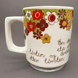 FIGGJO FLINT NORWAY TURI DESIGN FOLKLORE VINTAGE COFFEE CUP MUG