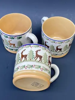 SPONGEWARE POTTERY MUGS