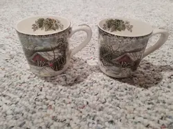 2 JOHNSON BROTHERS THE FRIENDLY VILLAGE MUGS, VINTAGE MUGS