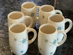 VINTAGE FRANCISCAN STARBURST GRAND MUG SET OF 6 