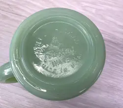 VINTAGE FIRE KING JADEITE FLAT BOTTOM D HANDLE MUG COFFEE CUP ANCHOR HOCKING 