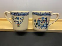 VINTAGE JOHNSON BROS STAFFORDSHIRE HEARTS AND FLOWERS OLD GRANITE MUG / CUP
