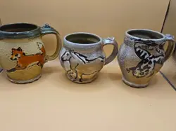 VINTAGE PAUL MORRIS ART POTTERY COFFEE MUGS