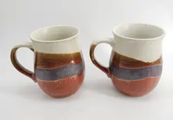 VINTAGE STONEWARE POTTERY MUG SET OF 2 EXCELLENT