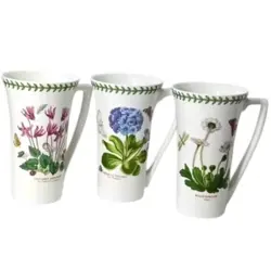 VINTAGE PORTMEIRION BOTANICAL GARDEN LATTE MUGS BY SUSAN WILLIAMS-ELLIS SET OF 3