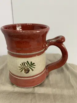 POTTERY COFFEE MUG-RED