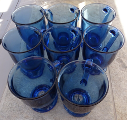 SET OF 8 VINTAGE ANCHOR HOCKING COBALT BLUE GLASS 5